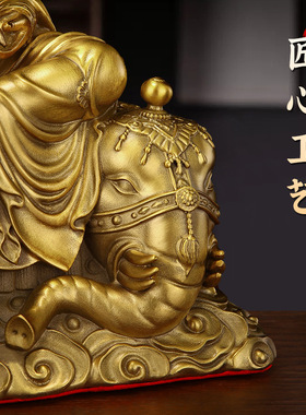 厂家直供纯黄铜供奉普贤菩萨佛像文殊菩萨佛像家居客厅桌面摆件