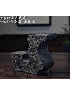 仿古仿石禅意国风摆件睡佛达摩文房案台雅物高端装饰家居水培花盆