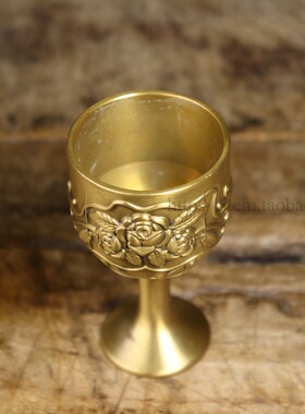 黄铜酒杯高脚杯家居酒柜装饰摆件洋酒杯小号杯白酒杯