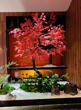 仿真红枫树假树绿植仿真树景观造景大型装饰枫叶树室内外仿生植物