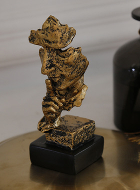 沉默是金摆件抽象人物现代简约艺术品创意家居客厅办公室装饰品