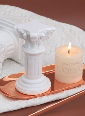 美式罗马柱天使家居布置摆件阳台烛台装饰造景拍照道具婚庆摆件
