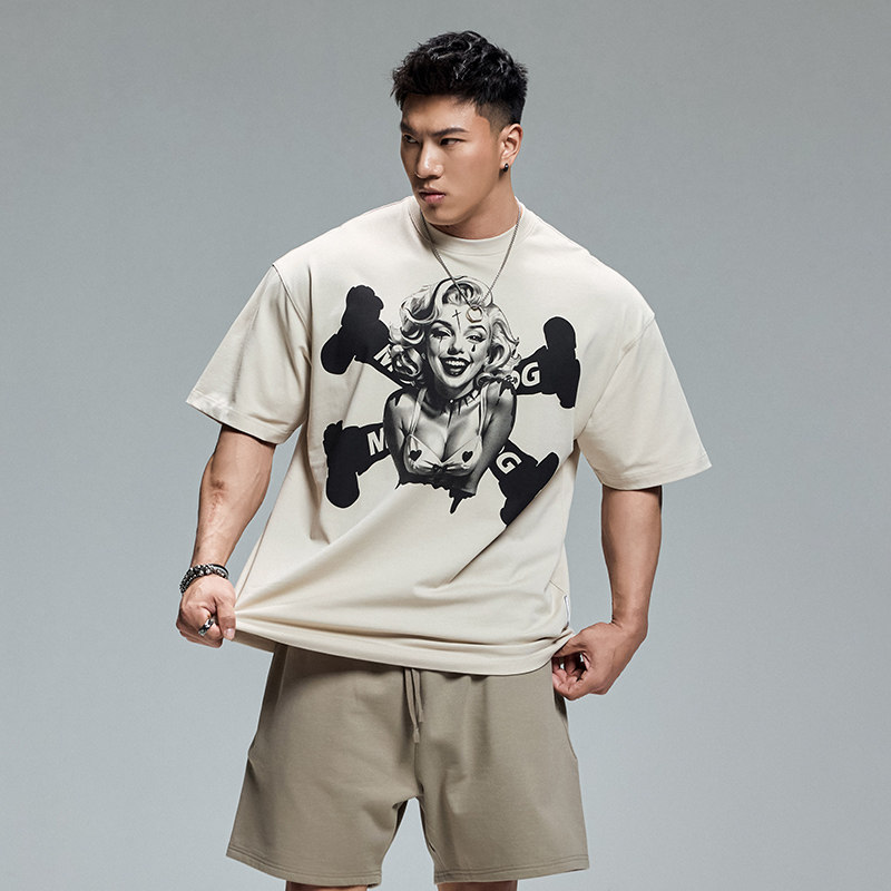 肌肉狗 运动休闲短袖T恤男时尚性感印花宽松半袖上衣训练健身衣服,淘宝优惠券,粉丝福利购,淘宝优惠卷