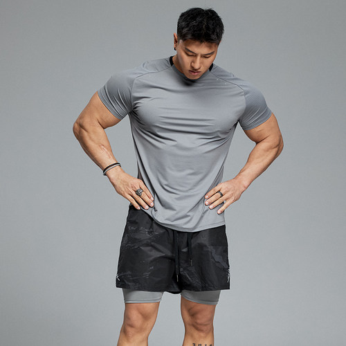 肌肉狗 健身衣男2025新款夏季弹力透气健身短袖t恤薄款运动训练服 - 图3