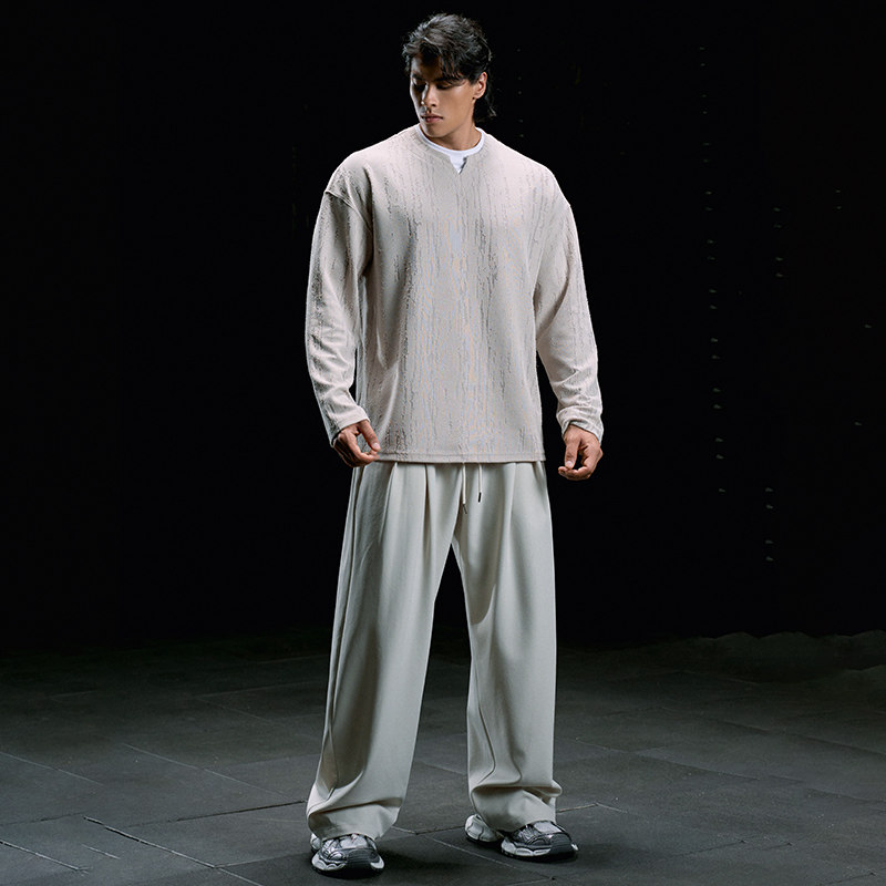 肌肉狗 运动T恤男秋季新品美式肌理做旧假两件休闲长袖训练健身衣,淘宝优惠券,粉丝福利购,淘宝优惠卷