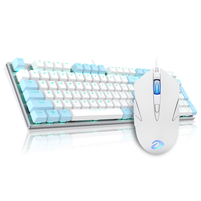 达尔优机械键盘鼠标套装两件青黑轴电竞游戏cf家用电脑网吧ek815 - 图0