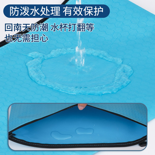 晨光文件袋球纹帆布牛津布防水拉链式A4加厚彩色孕妇产检病历资料档案袋拉链袋办公专用大容量票据公文手提袋 - 图1