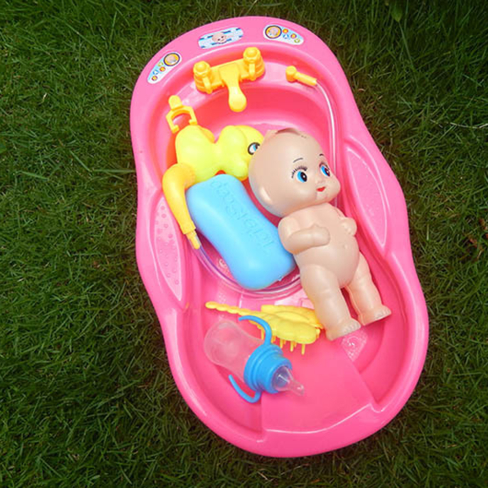 Baby Doll Bath Time Set, Girls Bath Tub Toys Games Kids Chri-图1