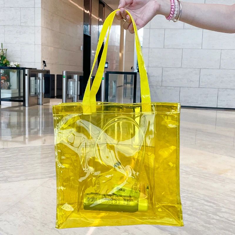 Transparent PVC Waterproof Tote Bag Reusable Clothing Eco Ba - 图3