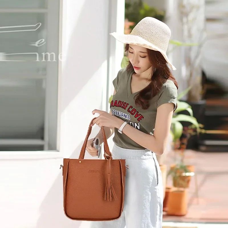 Woman Bag 2024 New Fashion Four-Piece Shoulder Bag Set Messe - 图1