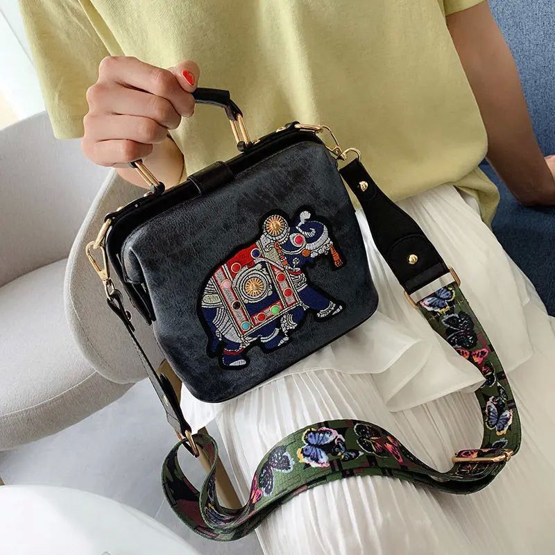 Designer Luxury Handbags Crossbody Bags Elephant Embroidered - 图1