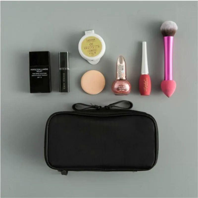 Black Mini Make Up Bag For Female Designer Travel Nylon Stor - 图0