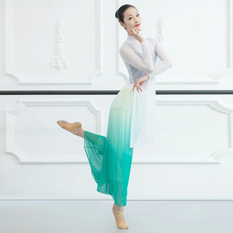 Modern Dance Costume Wide Leg Chiffon Practice Pant Elastic-图2