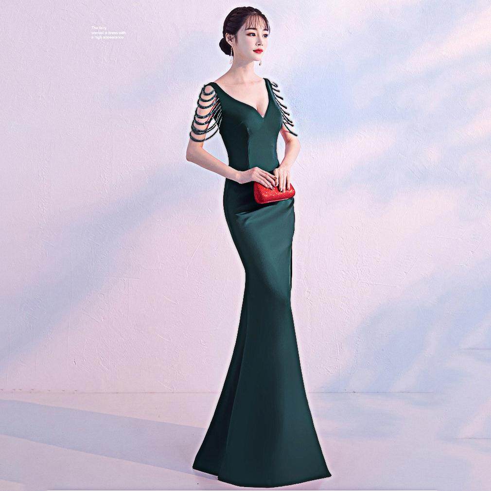 婚礼连衣裙女高级感红色修身年会主持人轻奢会所名媛晚装晚礼服裙,淘宝优惠券,粉丝福利购,淘宝优惠卷