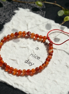 好运红色新年缠丝玛瑙手串情侣