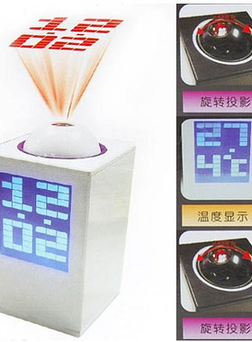 闹钟液晶蓝色好时达投影钟大液晶屏幕显示个性时钟表家居床头闹钟