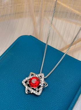 妾之意时尚气质五角星耳钉项链套装韩版简约OL百搭耳环耳饰吊坠