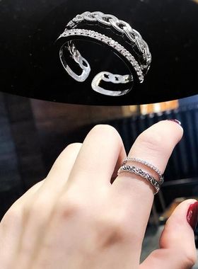 妾之意日韩戒指微镶显手细女