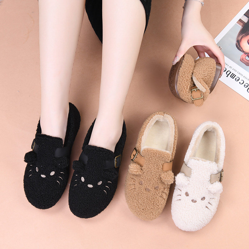 冬季老北京棉鞋女加绒保暖毛毛鞋加厚防滑豆豆鞋平底休闲妈妈棉靴,淘宝优惠券,粉丝福利购,淘宝优惠卷