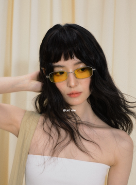 时尚百搭新款时尚小方框方形太阳镜网红款墨镜日系凹造型平光眼镜