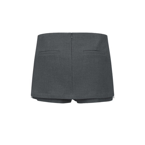 UR&DC2025夏季新款百搭简约假两件拼接设计感超短款短裤女裙裤子 - 图2