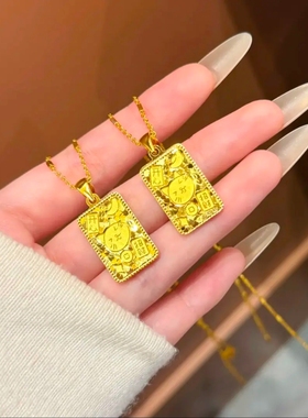 金包银哈喽kitty吉言吊坠项链女爆款轻奢小众高级感锁骨链送女友