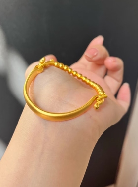 金包银如意半镯手链女款轻奢小众高级感黄金手镯手链送闺蜜礼物