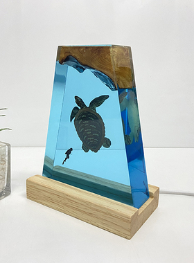 摆件室内家居装饰树脂实木带灯光