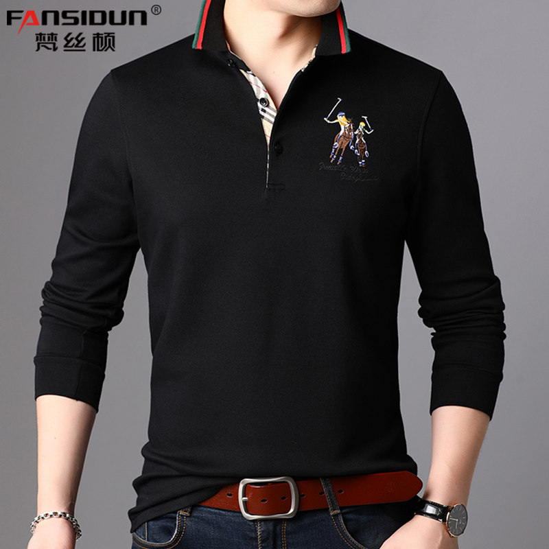 男长袖春秋本历年本命年红色polo衫 梵丝顿T恤