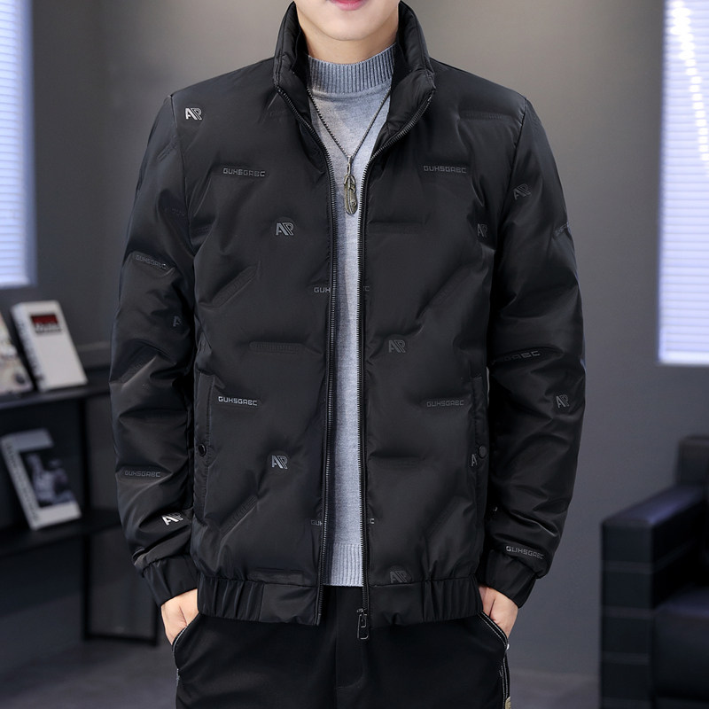 冬季新款男士羽绒服立领时尚轻薄保暖短款白鸭绒青年男装加厚外套