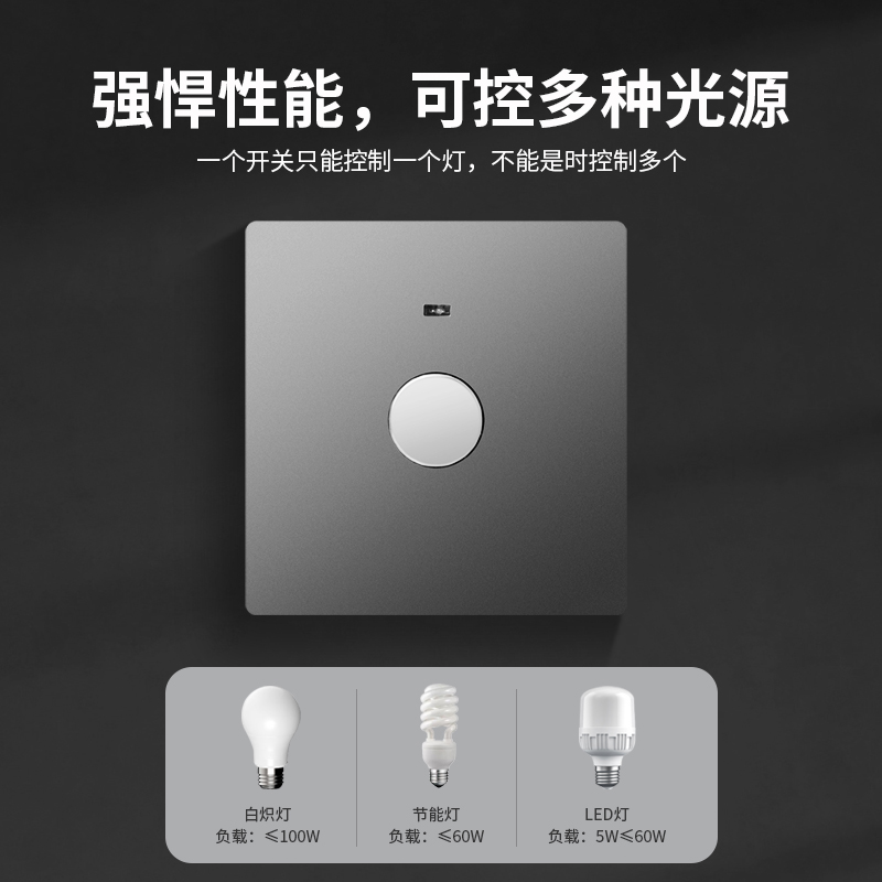 86型轻触楼梯LED灯触控触碰触摸式延时延迟关灯感应开关220v面板 - 图1