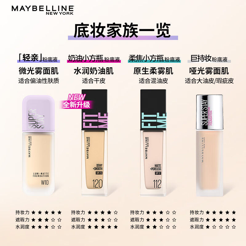 美宝莲fitmepro粉底液巨遮瑕bb霜 思扬化妆品粉底液/膏
