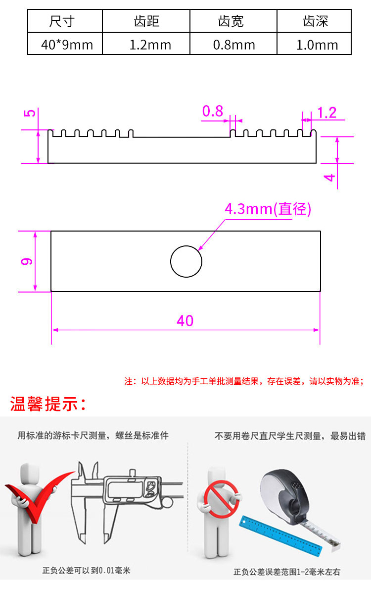 Reprap 3D打印机 同步带固定片夹压带铝齿片 9*40mm 氧化处理 - 图1