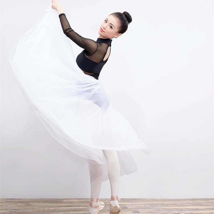芭蕾纱裙舞蹈教师练功服成人女中长款半身裙古典民族舞基训服