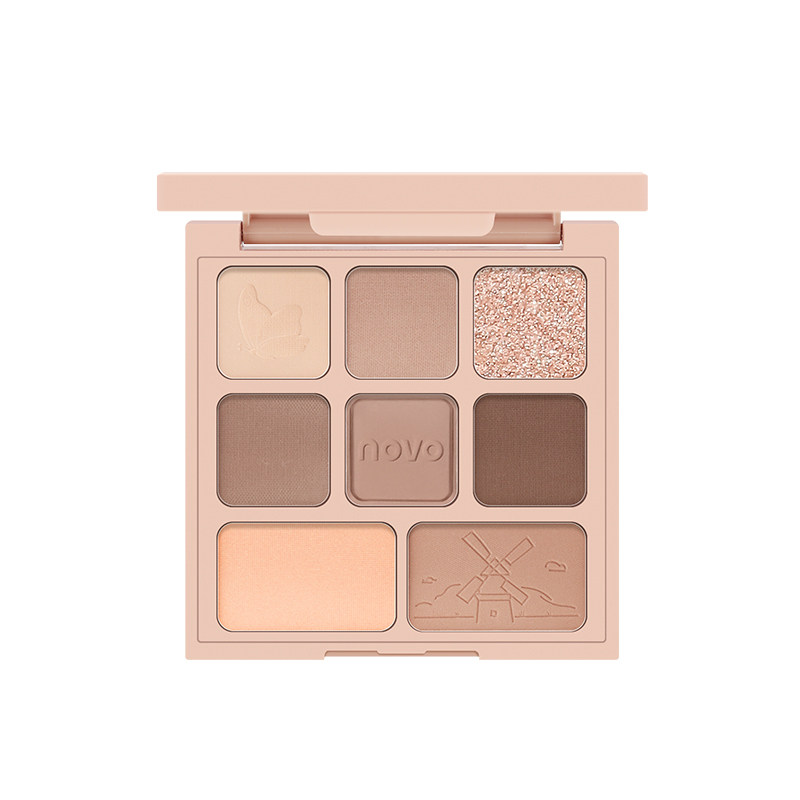 2025新款novo综合盘八色眼影盘哑光大地色高光修容腮红一体盘彩妆,淘宝优惠券,粉丝福利购,淘宝优惠卷