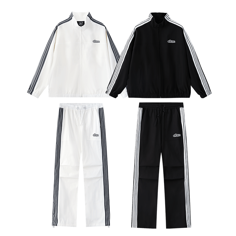 【明星同款】ER撞色条纹夹克运动套装2026秋户外训练服男女同款,淘宝优惠券,粉丝福利购,淘宝优惠卷