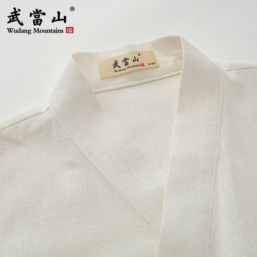 武当山汉服女复古中国风休闲棉麻布衣太极服女裙道袍女式长袍上衣 - 图0