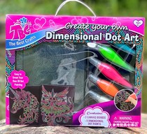 Childrens creative drawing suit Cubic hand-made Diy make colored dots Painted Unicorn Owl filling color boards