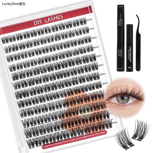 DIY Cluster Lashes Natural thick false eyelashes 浓密假睫毛 - 图1