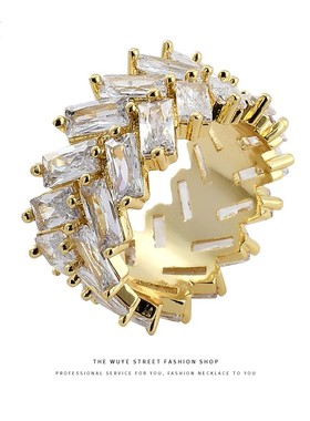 欧美个性时尚百搭闪亮男蹦迪戒指