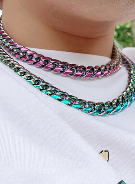 INS欧美潮牌炫彩嘻哈短款项链