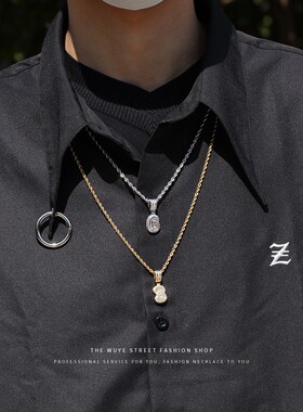 新款简约满钻幸运数字吊坠项链