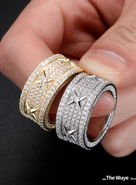 戒指男潮ins冷淡风小众设计锆石