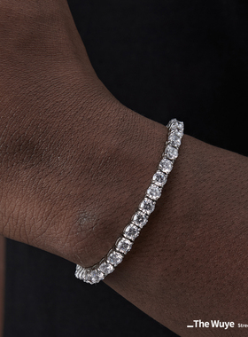 潮不掉色满钻网球手链高街嘻哈