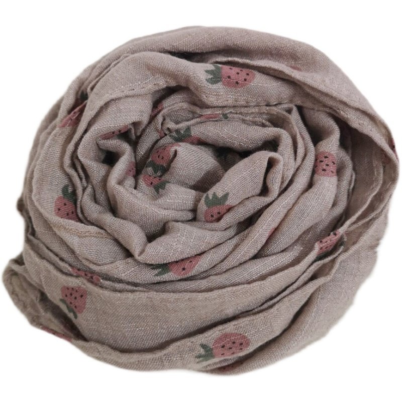 印花宝宝围巾棉麻春秋薄款小孩卡其色男童女儿童围巾丝巾婴儿脖套,淘宝优惠券,粉丝福利购,淘宝优惠卷