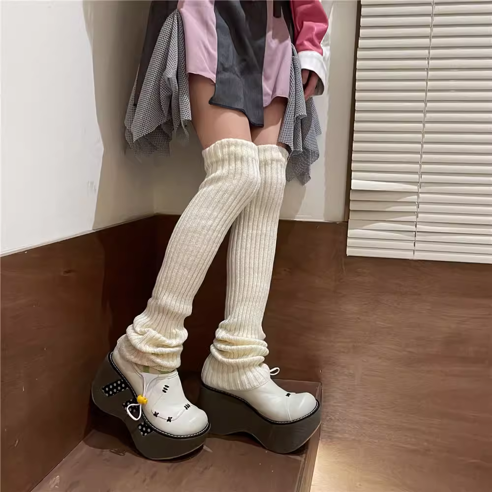 秋冬加长加厚腿套韩版针织保暖过膝纯色毛线百搭少女高筒堆堆袜套,淘宝优惠券,粉丝福利购,淘宝优惠卷