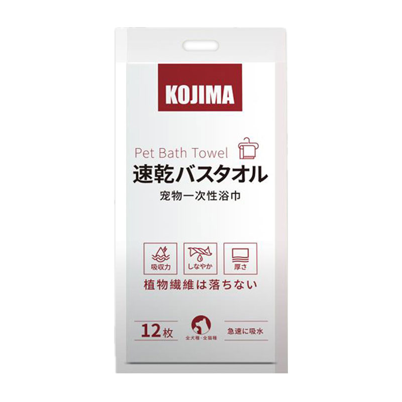 kojima宠物一次性浴巾猫咪狗狗洗澡毛巾12片速干吸水特大清洁用品 - 图3