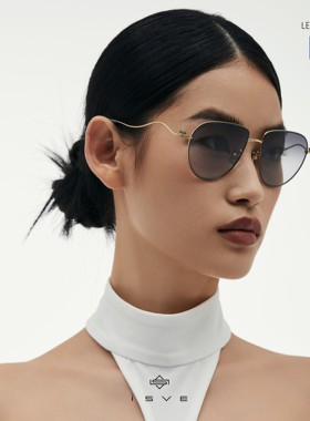 气质女款镶钻贵气墨镜粉蓝镜片