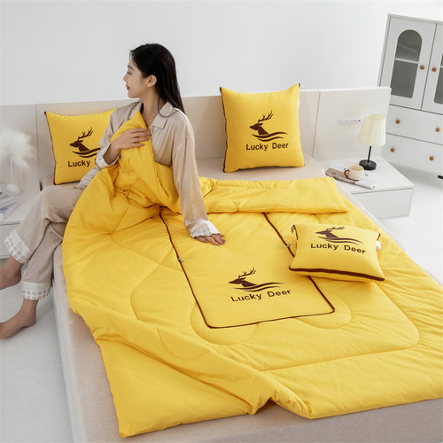 汽车折叠抱枕被全棉绣花靠垫办公室空调被午睡毯子沙发腰靠午休被 - 图3