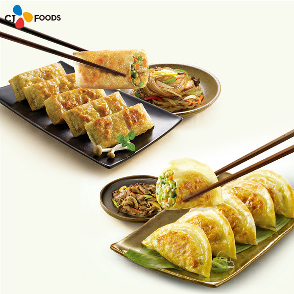 希杰cj必品阁韩式速冻煎饺烤肉粉条泡菜锅贴饺子250g*6袋夜宵早餐 - 图1
